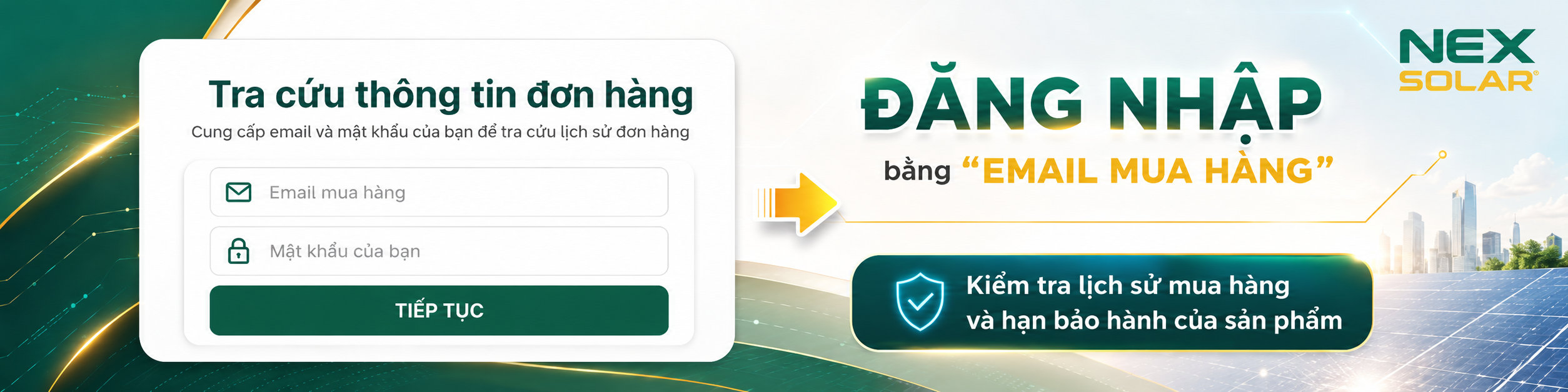 Đăng nhập và tra cứu đơn hàng NEXSOLAR