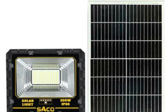 ĐÈN PHA NĂNG LƯỢNG MẶT TRỜI SACO 200W SA-P200C – DÒNG PHỔ THÔNG CHỦ LỰC, CHUẨN CHỐNG NƯỚC IP68
