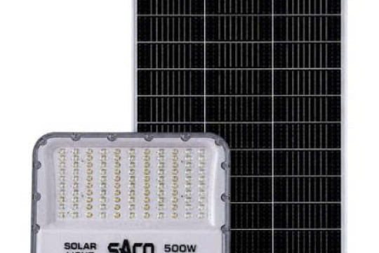 ĐÈN PHA NĂNG LƯỢNG MẶT TRỜI SACO 500W SA-P500F08 – PIN 32140 CAO CẤP, TIẾT KIỆM CHI PHÍ THAY PIN VỀ LÂU DÀI