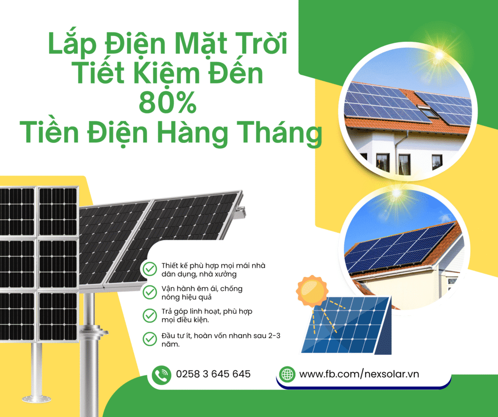 Lắp điện mặt trời tiết kiệm đến 80% tiền điện