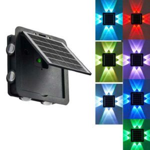 ĐÈN HẮC TƯỜNG 4 ĐẦU 8 TIA NĂNG LƯỢNG MẶT TRỜI HT08-RGB