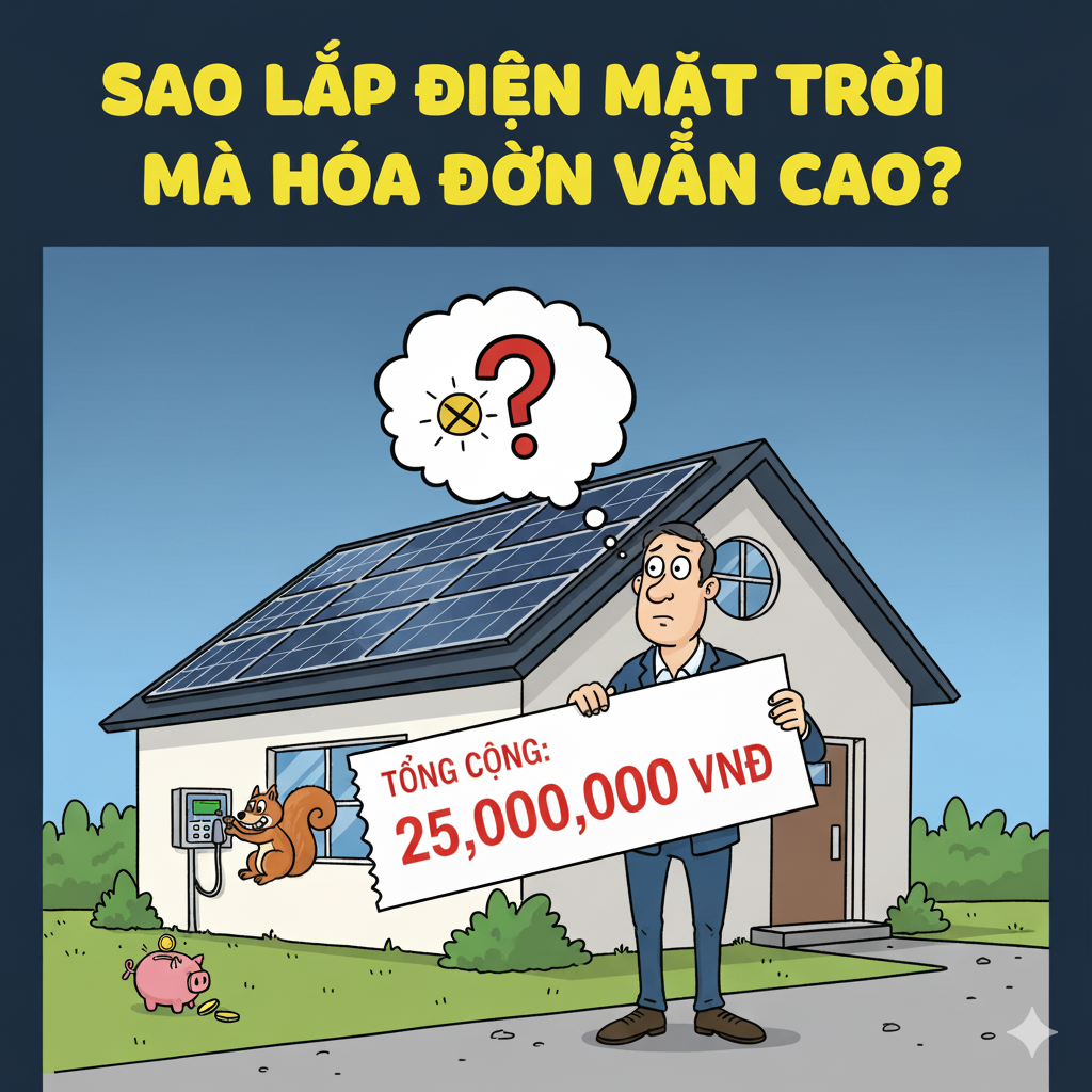 Sao Lắp Điện Mặt Trời Mà Hóa Đơn Vẫn Cao?